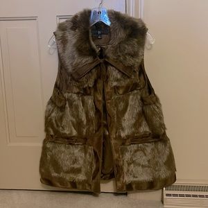 Faux fur brown vest